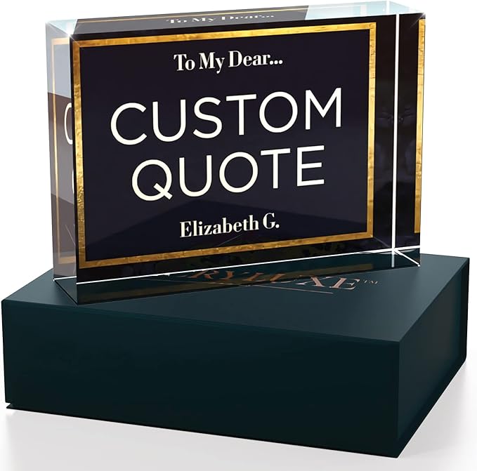 Custom Acrylic Sign Personalized, Custom Desk Name Plate, 18 Styles, (5"x7"), With Gift Box, USA Made by Acryluxe. (Folsom)