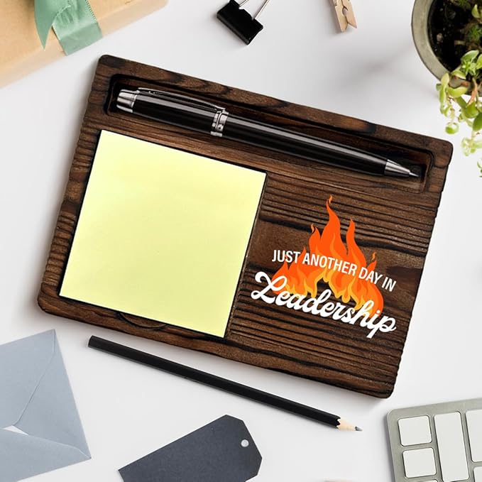 Leadership Gifts for Women Men, Funny Gifts for Leader Boss Supervisor Mentor, Leadership Leader Sticky Note Holder for Office Cubicle Decor, Funny Boss Gift