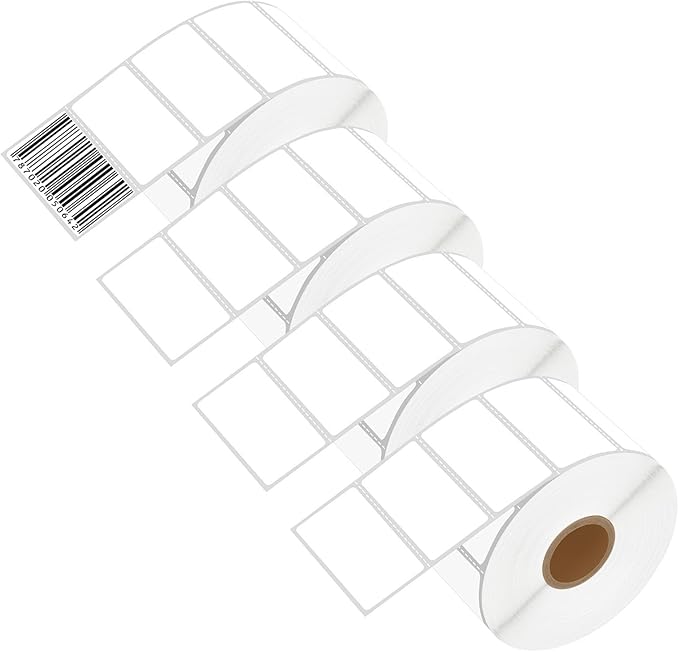 NineLeaf 4 Roll 2''x1'' Direct Thermal Label UPC Barcodes Postage Shipping Address Labels with 1300 Labels/Roll Compatible for Zebra Eltron Rollo Desktop Label Printers