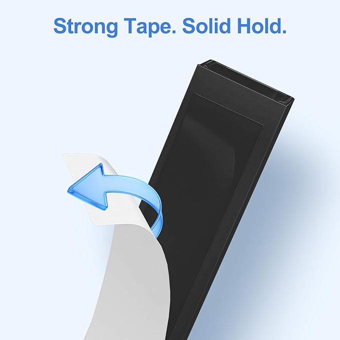 Yecaye Cord Hider, 113in Black Cord Covers for Wires on Wall, One-Cord Cord Organizer, Easy Install Cable Management Kit, Cable Cover Home Office, W0.59in H0.4in, Black