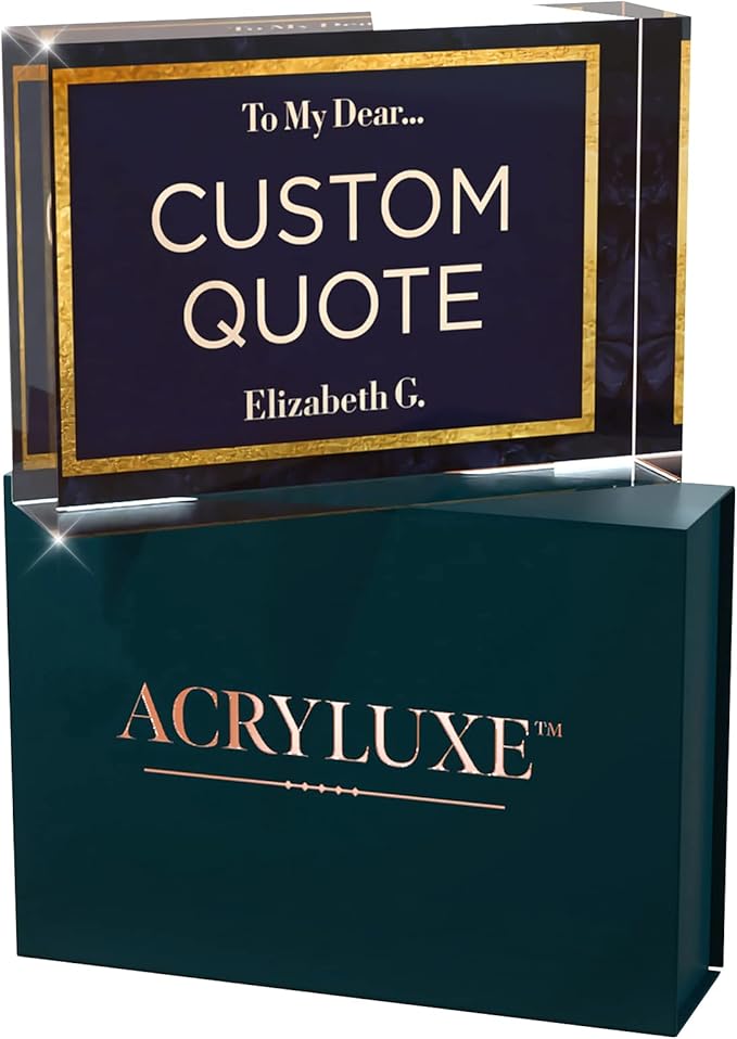 Custom Acrylic Sign Personalized, Custom Desk Name Plate, 18 Styles, (5"x7"), With Gift Box, USA Made by Acryluxe. (Folsom)