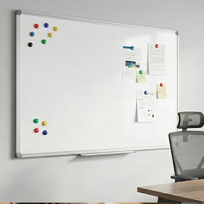 60 x 48 Inch Magnetic Whiteboard (5 x 4 Ft) - Modern Aesthetic Dry Erase Board for Home Office Decor, Creative Studio & Video Background - Anti-Ghosting Surface with Pen Tray