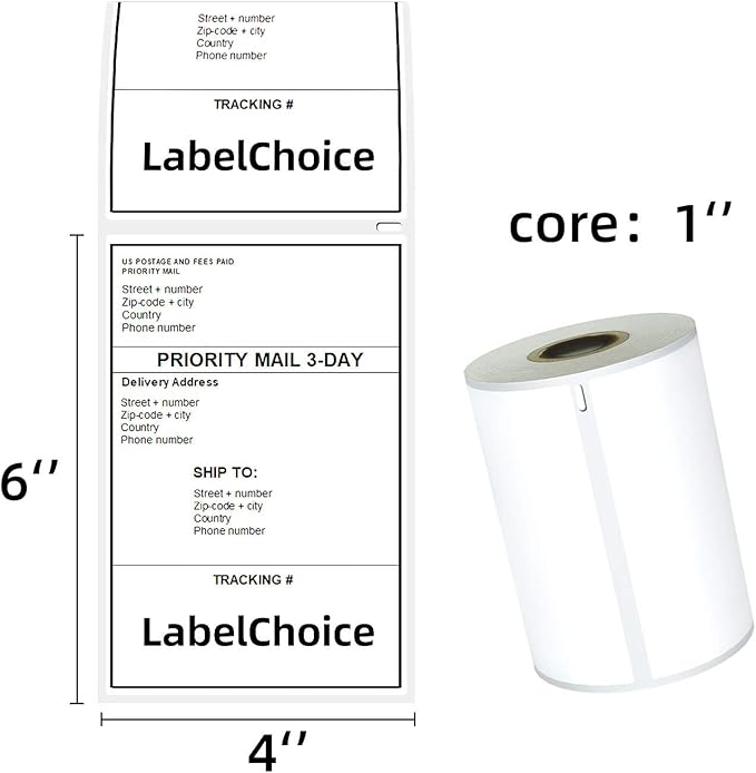 2640 Labels Compatible Dymo 1744907 Shipping Labels（Not for Dymo 550, 5XL）,12 Rolls 4x6 Adhesive Direct Thermal Postage Labels Replacement Used with Dymo Labelwriter 400 450 Twin Turbo,4XL