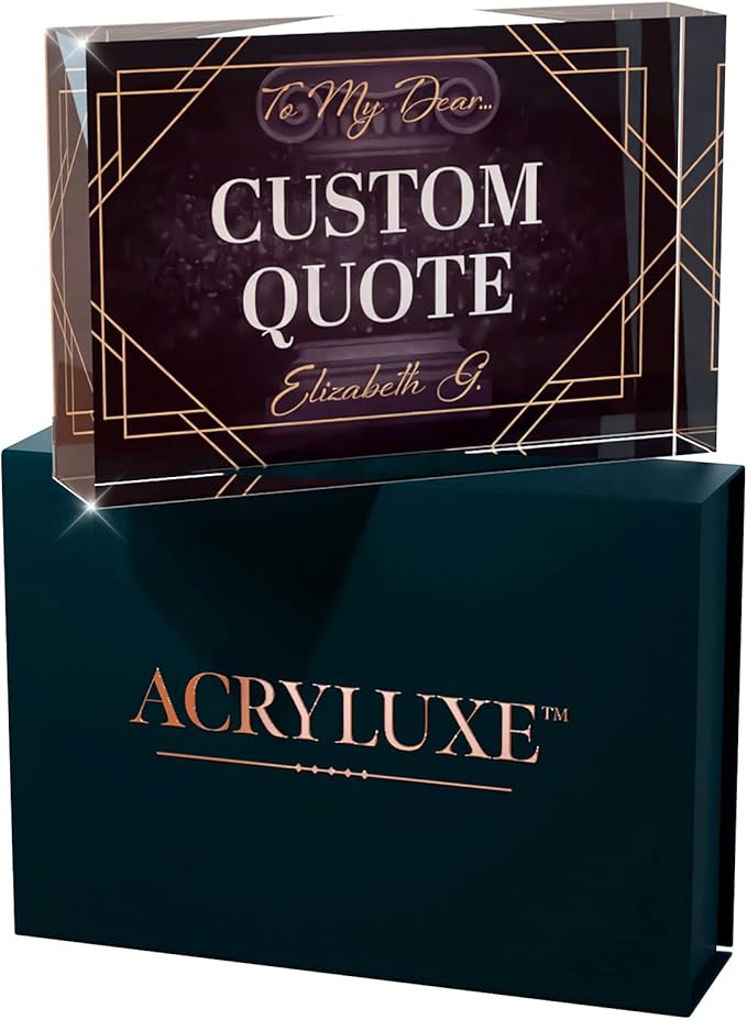 Custom Acrylic Sign Personalized, Custom Desk Name Plate, 18 Styles, (4"x6"), With Gift Box, USA Made by Acryluxe. (Fantasy)