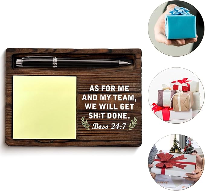 Funny Boss Gifts for Men, Humorous Gifts for Bosses Day Farewell Retirement Birthday, Boss Sticky Note Holder for Bosses Office Decor