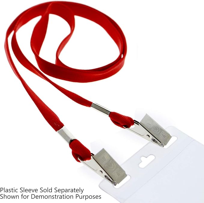 Bulk 25 Pack - Face Mask Lanyards - Premium Comfortable Neck Straps for Tickets, Badge Holders - Twist Free 2 Hook Design (1 on Each End) for Special Event Badges, Credentials and Ticket Holders (Red)