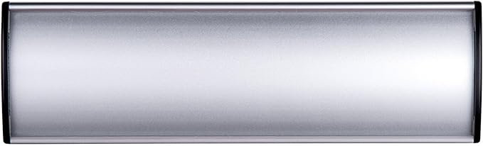 Set of 5 - Nameplate Holder for Wall Mount, 2.36'' x 10'' Curved Office Business Door Sign Holder-Silver
