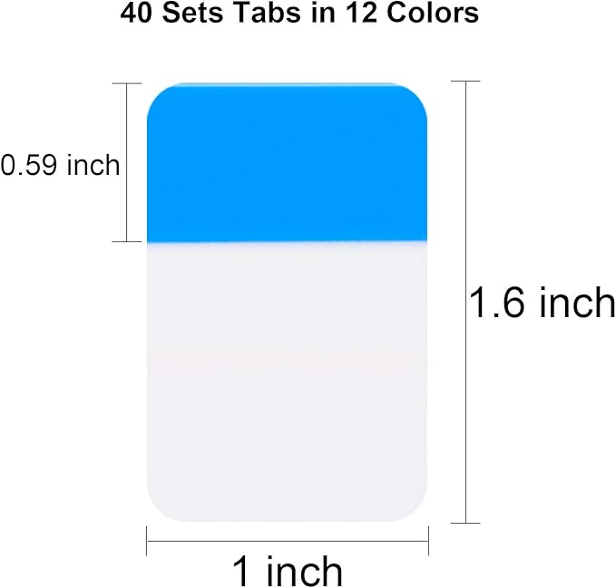Jovitec 800 Pcs Sticky Index Tabs Sticky Page Markers Notes File Tabs Writable Repositionable File Flags Labels for Pages or Book Markers Binders Reading Notes Classify Files 40 Sets
