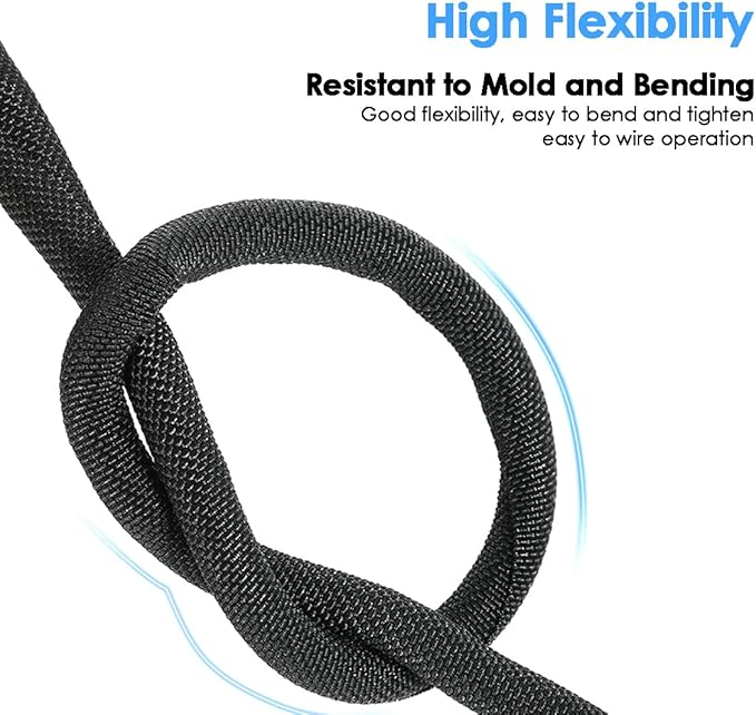 Dog and Cat Cord Protector – Pet-Proof Cable Guard for Wires and Cords – Prevents Pets from Chewing and Damaging Cables – Flexible & Durable – 10ft, 1/4in Diameter, Black (Self-Sealing Design)