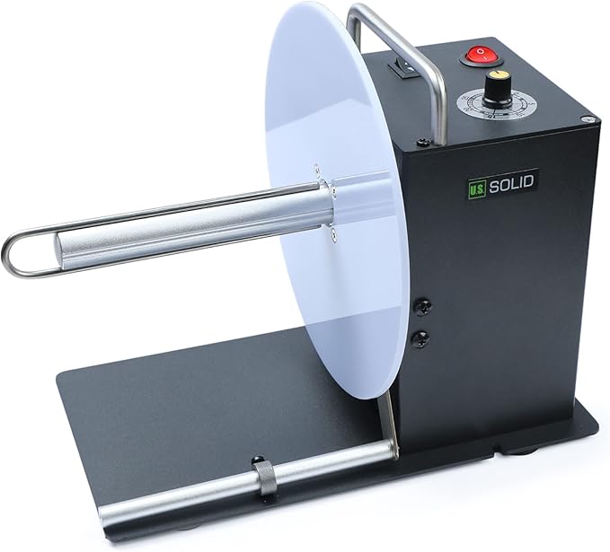 U.S. Solid Automatic Label Rewinder Machine, 1"/1.5"/3" Core Holder, Max Label Width 4.72", Bidirectional Rewinding