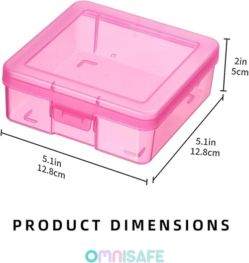 18 Pack Small Colored Plastic Hobby Art Craft Organizer, Mini Plastic Storage Containers with Latching Lid, for Pencil Box, Lego, Crayon