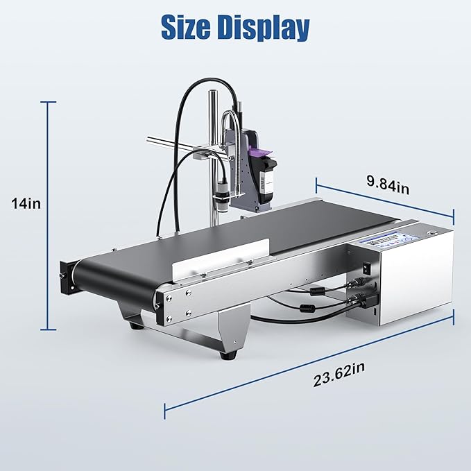 JS350 Automatic Inkjet Coding Machine with Mini Conveyor Belt | 2-12.7mm Industrial Online Inkjet Printer for Expiry Dates, Batch Numbers, Barcodes, QR Codes, Logos & Labels etc.