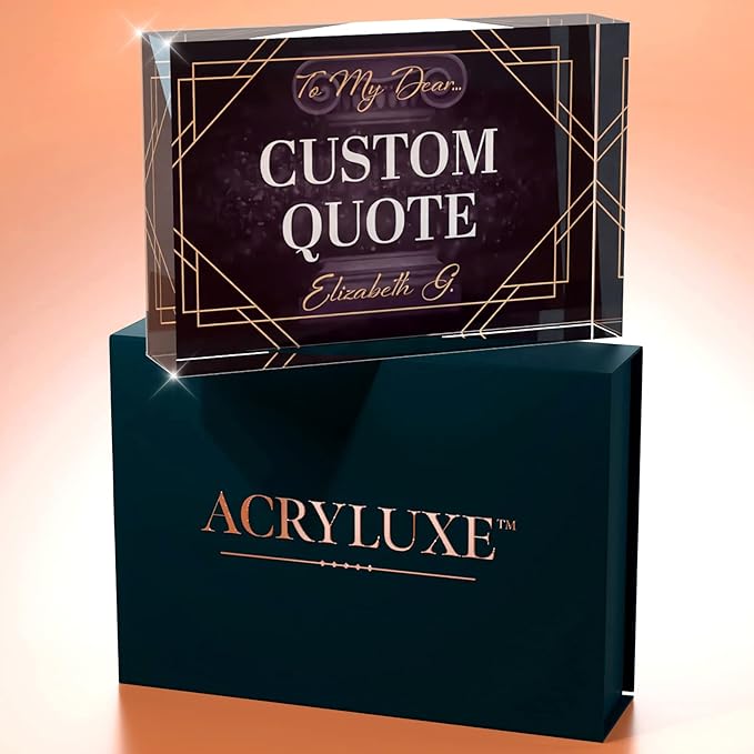 Custom Acrylic Sign Personalized, Custom Desk Name Plate, 18 Styles, (4"x6"), With Gift Box, USA Made by Acryluxe. (Fantasy)