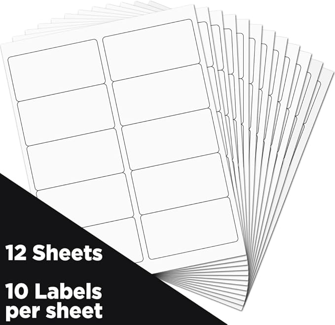 JAM PAPER Shipping Address Labels - Standard Mailing - 2 x 4 - White - 120/Pack