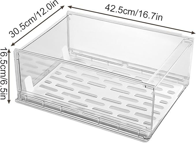 Stackable Storage Drawers, Closet Organizers Storage Box Closet Box PET Stackable Clear Shelf Organizer Drawer Bin for Kitchen Cabinets Pantry Makeup Organ