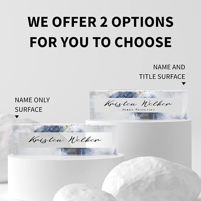 Desk Name Plate Personalized, Custom Name Plate for Desk, Office Desk Decor for Women Men, Acrylic Desk Accessories, Office Gifts for Coworkers Boss Teacher, Employee Appreciation Gifts (Coast)