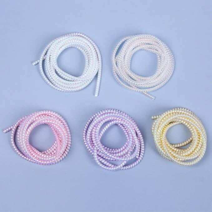 3Pcs Spiral Cable Protector, Chargers Cable Protector Data Cable Protect Sleeve, Headphone Cable Saver for Phone Earphone USB Data Cable Pet Chew 1.5m (4.92ft) (White)