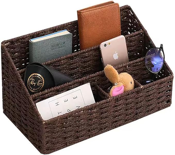 Mail Organizer Countertop, Mail Organizer, Mail Sorters, Magazine File Holder, Desk Organizer and Accessories, Dark Brown