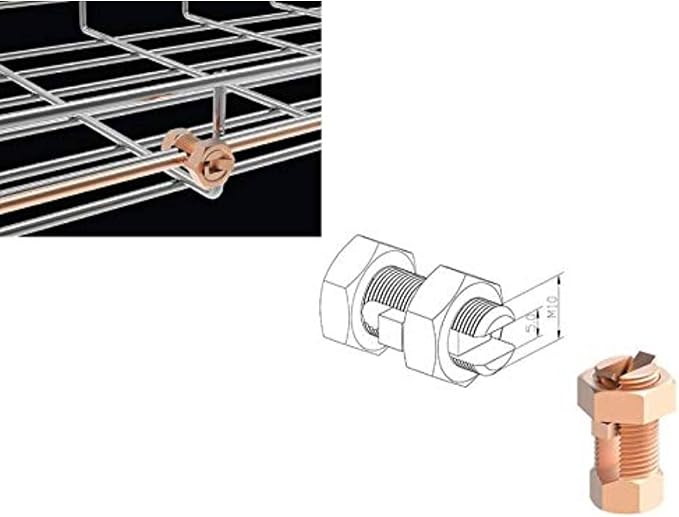 Kable Kontrol Grounding Bolts – Splice Connection Hardware - Wire Mesh Tray Cable Management Rack Cable Basket, Zinc Plated Steel NEC Approved for Network, Fiber Optic, Cabling Accessory