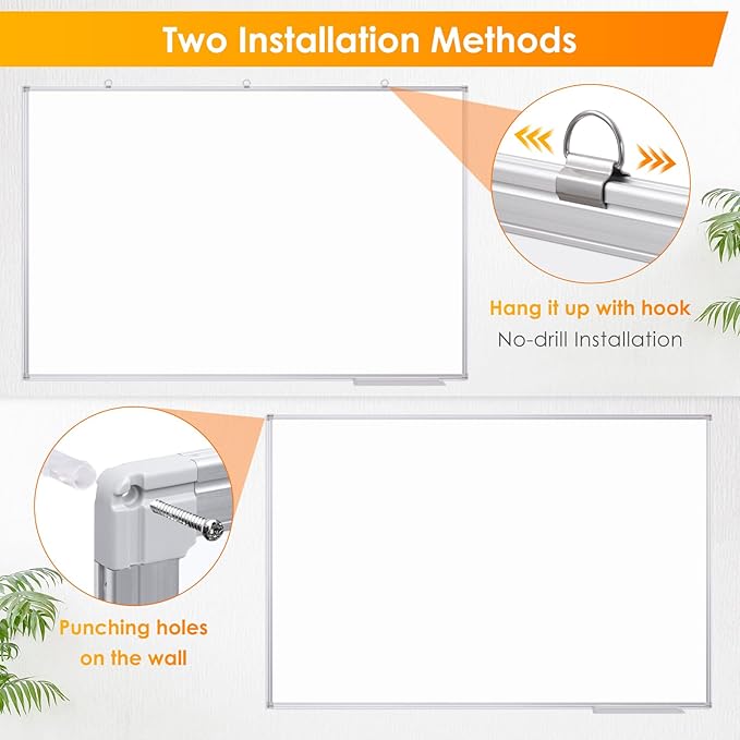 Maxtek White Board Dry Erase 72 x 48, Magnetic Dry Erase Whiteboard for Wall 6' x 4' Wall-Mounted Aluminum Frame Versatile Presentation Marker Board with a Long Pen Tray for Classroom, Office & Home