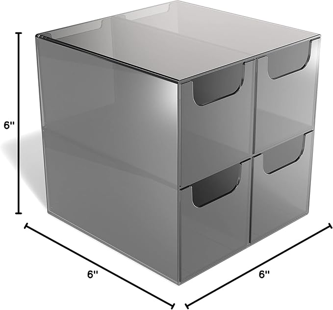 TRU RED Staples TR58201 4 Compartment Plastic Desktop Organizer, Smoke