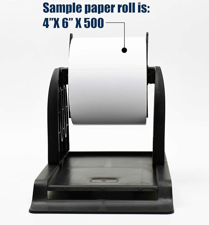 Thermal Label Holder for Rolls and Fan-Fold Labels Great for Desktop Thermal Printers Label Holder Black
