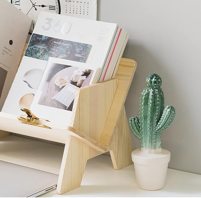 Wood Bookcase in Living Room/Home/Office, Desktop Book Shelf Organizer Bookshelves Storage Rack for CDs/Magazine/Books Display (Style V)