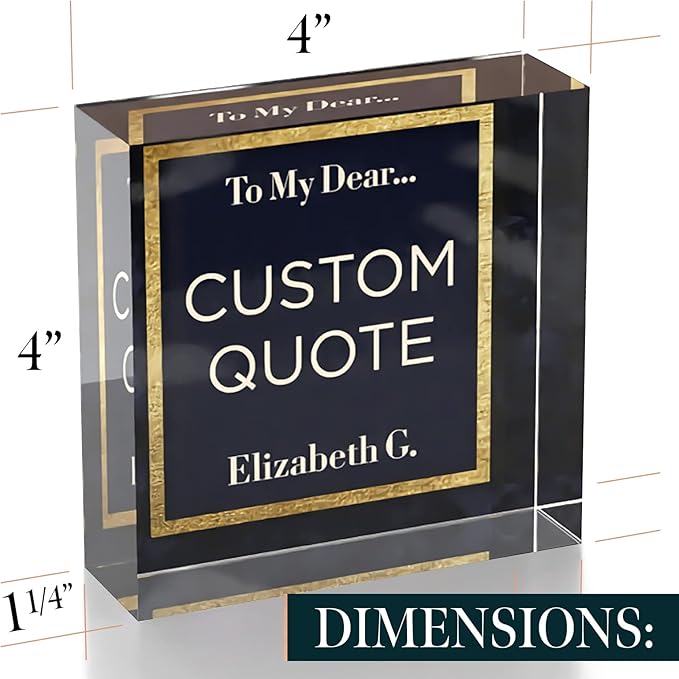 Custom Acrylic Sign Personalized, Custom Desk Name Plate, 18 Styles, (4"x4"), With Gift Box, USA Made by Acryluxe. (Folsom)