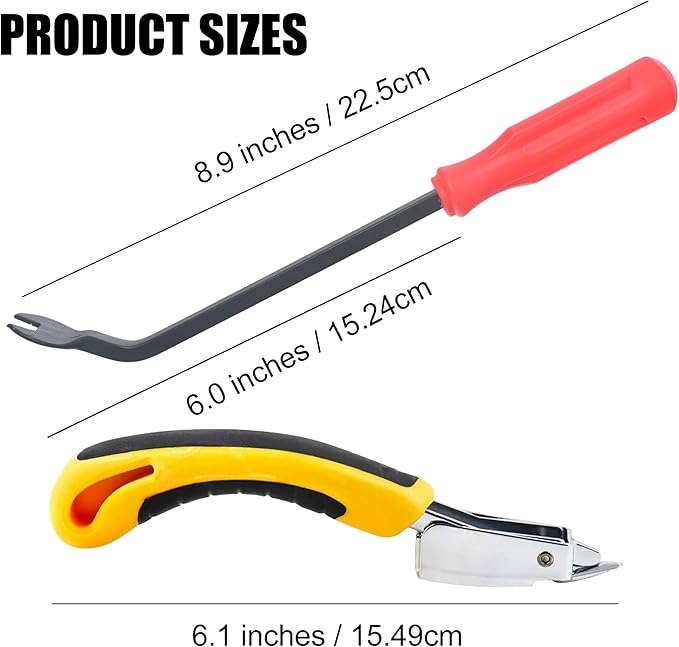 Upholstery Staple Remover, Construction Staple Remover Tool, Heavy Duty Tack Lifter Carpet Remover, Nail Puller for Removing All Kinds of Staples for Furniture, Canvas, Wooden Case, Carton