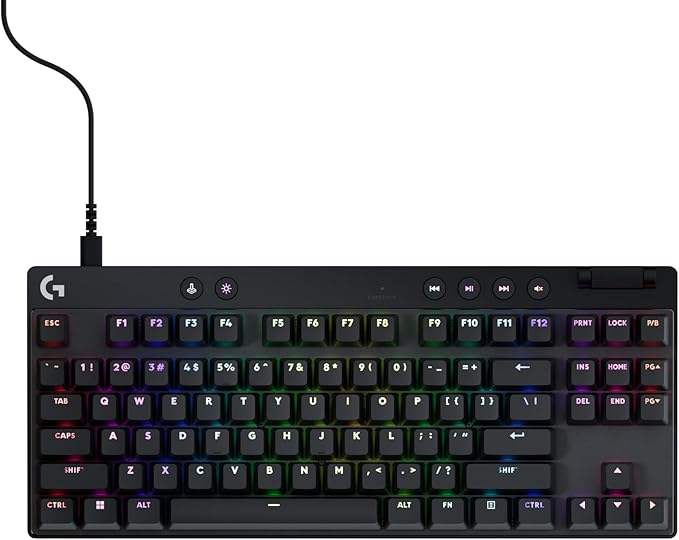 Logitech G PRO X TKL Rapid Tenkeyless Wired Gaming Keyboard with Magnetic Analog Switches, RGB - Black, PC Gaming Keyboards, Logitech G Pro