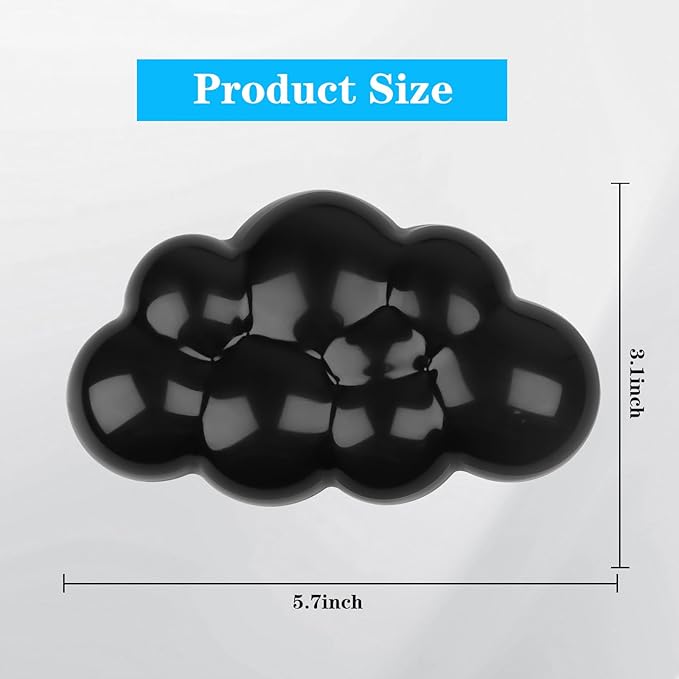 Gel Cloud Mouse Wrist Rest, Cute Wrist Support and Arm Support for Mouse Rest Typing Pain Relief，Suitable for Office/Computer/Laptop/Gaming (Transparent Black)