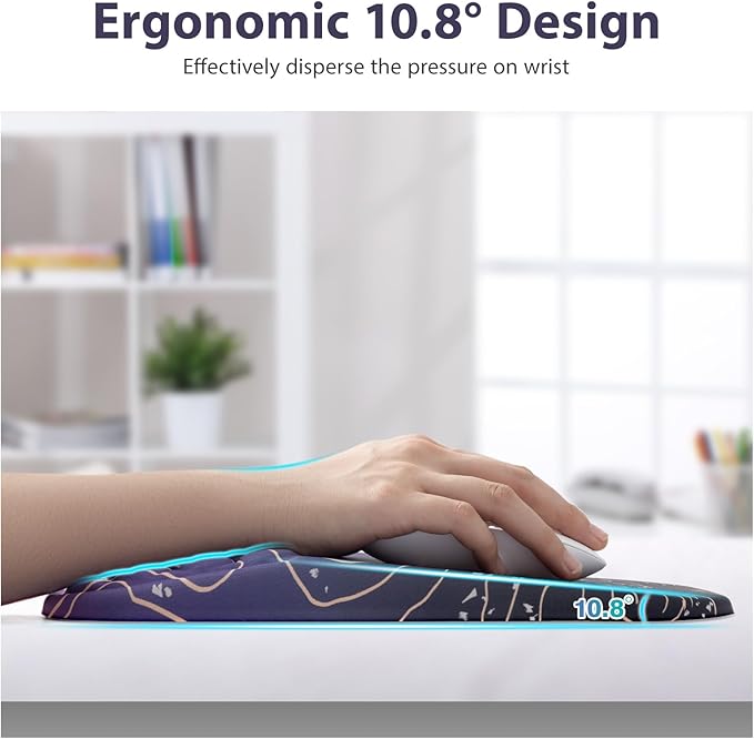 EYROZILL 3 in 1 Ergonomic Mouse Pad and Keyboard Wrist Rest, Pad for Mouse and Keyboard Massage Design, Non-Slip Mousepad Set with Wrist Rest for Desk (Purple)