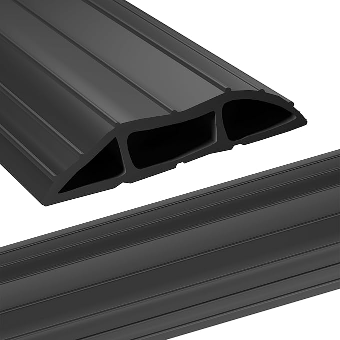 AGPTEK Heavy Duty Floor Cable Cover Cable Protector, 6.5 Ft Floor Cord Protector 3 Channels Floor Cord Cover (Mid Channel 0.62") Contains Cords, Cables and Wires, Good for Office, Home, or Outdoor