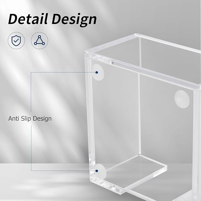 Acrylic Sticky Note Holder, 3 x 3 Crystal Clear Acrylic Notepad Holder Sticky Note Dispenser for Dorm Room and Office Desk Organizer