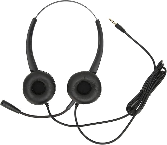 XinrZythrop Customer Service Headset with Noise Cancelling, Wired Office Headphones for Call Center, USB Cable Control Business Headset with 3.5mm Jack, Adjustable Microphone Boom for Clear Co