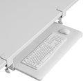 BONTEC KMT01 Under Desk Keyboard Tray, Pull-Out Keyboard & Mouse Platform with C-Clamp, 25.6 x 11.8 in Space-Saving Ergonomic Slide-Out Drawer, White