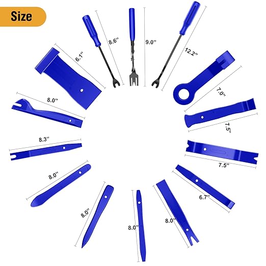 GOOACC 330Pcs Trim Removal Tool, Auto Push Pin Bumper Retainer Clip Set Fastener Terminal Remover Tool Adhesive Cable Clips Pry Kit Car Panel Radio Removal Auto Clip Pliers, Blue