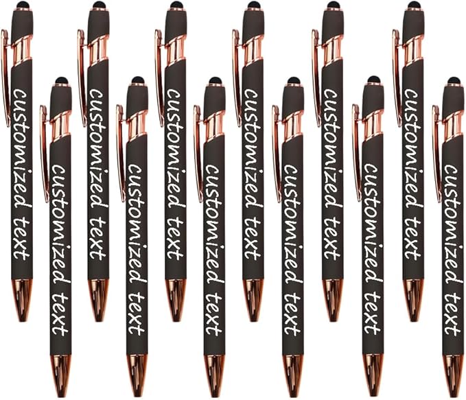 Yucold Bulk Custom Personalized Pens with Name & Logo Printing Personalized custom ballpoint pen for Business, Graduation Gifts & Party Events (Grey,100)