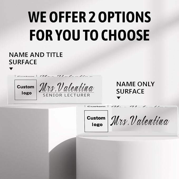 Custom Personalized Office Desk Plates-Gifts & Decor (White)