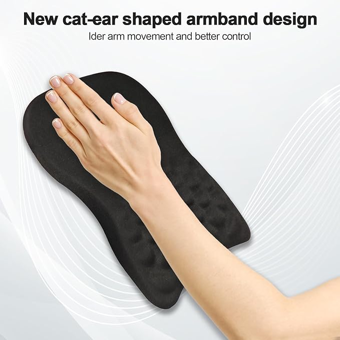 3-in-1 Ergonomic Mouse Pad with Wrist Rest & Keyboard Wrist Rest, Memory Foam Support with Massage Bumps, Anti-Slip Base, Comfort Wrist Support for Relieve Wrist Pain Office, Gaming (Black)