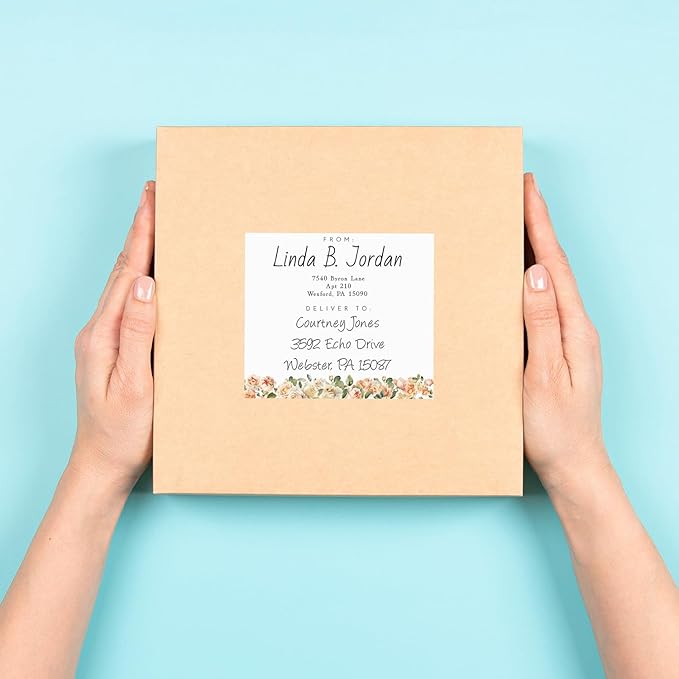 Custom Floral Shipping Labels / 48 Personalized Address Labels/ 4" x 3½" Mailing Stickers/Made in USA