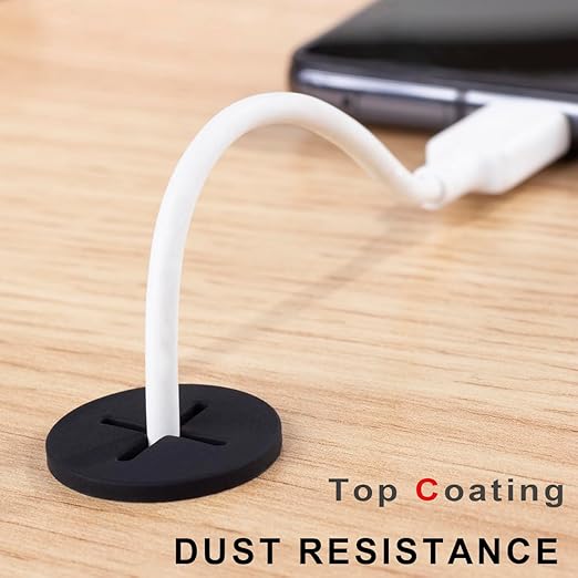 2 PCS Cable Grommet Made of Flexible Silicone 1 Inch Desk Grommets for Table and Other Furnitures Hole Cover Cord or Wire Pass Through Black Color