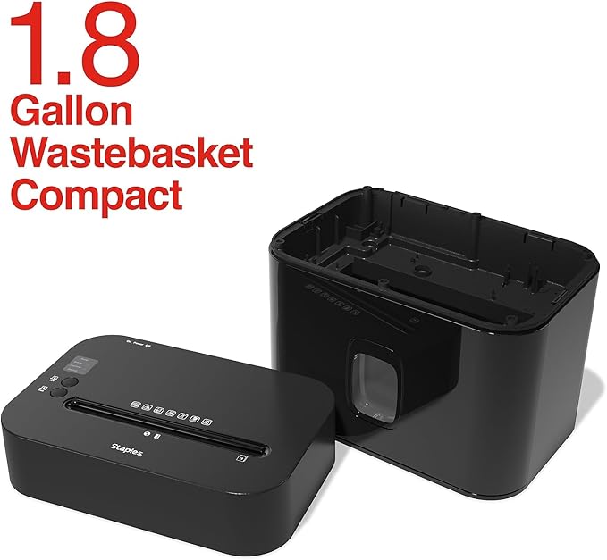 Staples 12-Sheet Micro-Cut Shredder – Compact High-Security Shredder for Home & Office, Destroys Paper & Credit Cards
