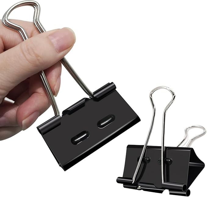 2 Inch Binder Clips(12 Pack), Upgrade Support Points Binder Clips Extra Large Paper Clamps for Office and Home Supplies