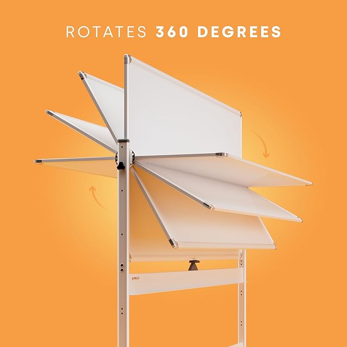 Rolling Dry Erase Board 70 x 36 - Large Portable Magnetic Whiteboard with Stand - Double Sided Easel Style Whiteboard with Wheels - Mobile Standing White Board for Office, Classroom & Home