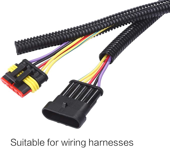 Alex Tech 25ft - 3/8 inch Split Wire Loom Tubing - Black