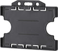 Fallen One 10 Pack Name Badge Holders, Black, Hard Plastic, Double Sided, Horizontal