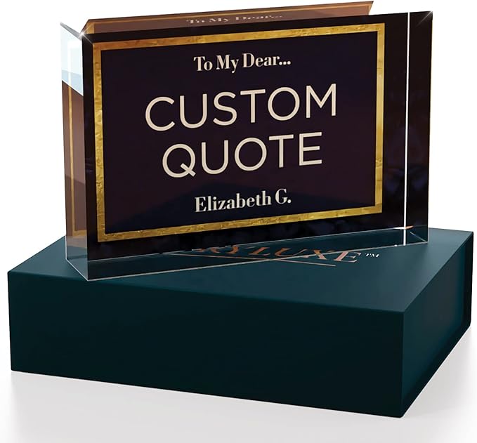 Custom Acrylic Sign Personalized, Custom Desk Name Plate, 18 Styles, (4"x6"), With Gift Box, USA Made by Acryluxe. (Folsom)