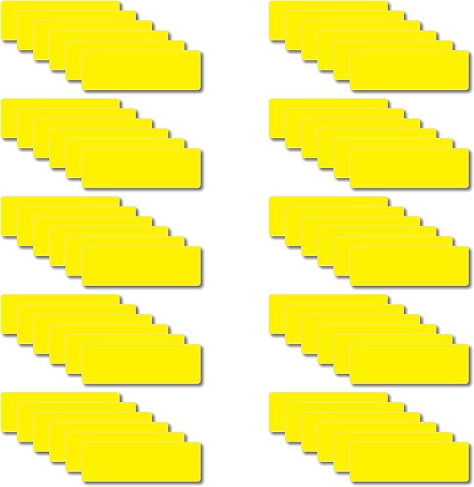 Magnetic Dry Erase Magnets Labels 3x1 inches, Reusable Name Tags, Organizing Schedules in Office/Classroom. Work on Fridge/White Board (Yellow 60Pcs)