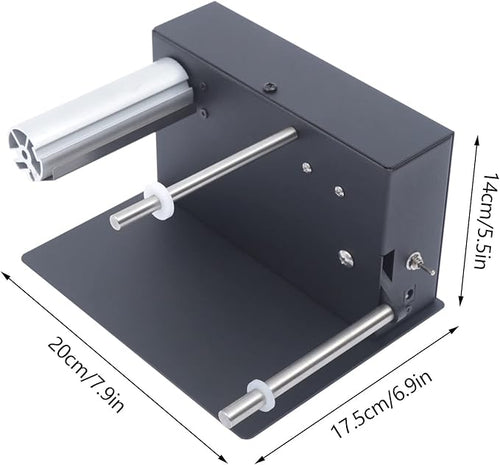0-7.1" Width Electric Label Rewinder, Automatic Synchronization Bidirectional Rewinding Machine 1.57" Dia Paper Core Holder Rewind 1-8"/s Adjustable Sticker Rewinder for Printer Bar Code Tags